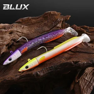 Blux-Happy Sandeel Fishing Lure, Soft Live Eel, Paddle Tail, Jig Head Hook, Vinyl Vibration, Artificial Bait, Salt Water Gear, 11cm, 17g 12 Main Sales Vinyl Breed Fishing - №4