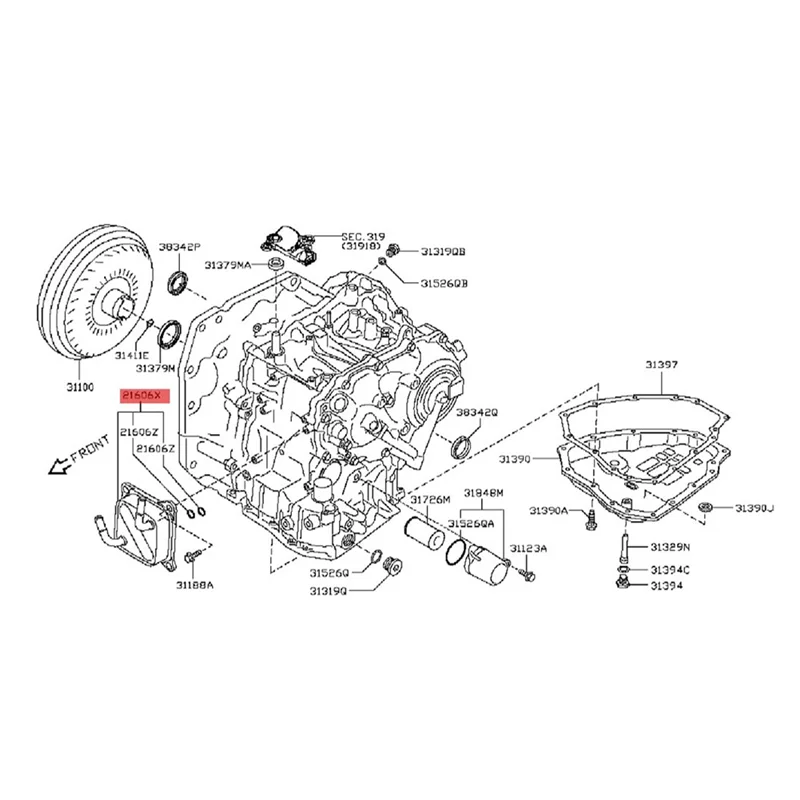 

Superior-Engine CVT Transmission Oil Cooler Assembly 21606-3JX0A For Nissan Sentra 1.8L 2013-2017 21606-3XX0B Parts