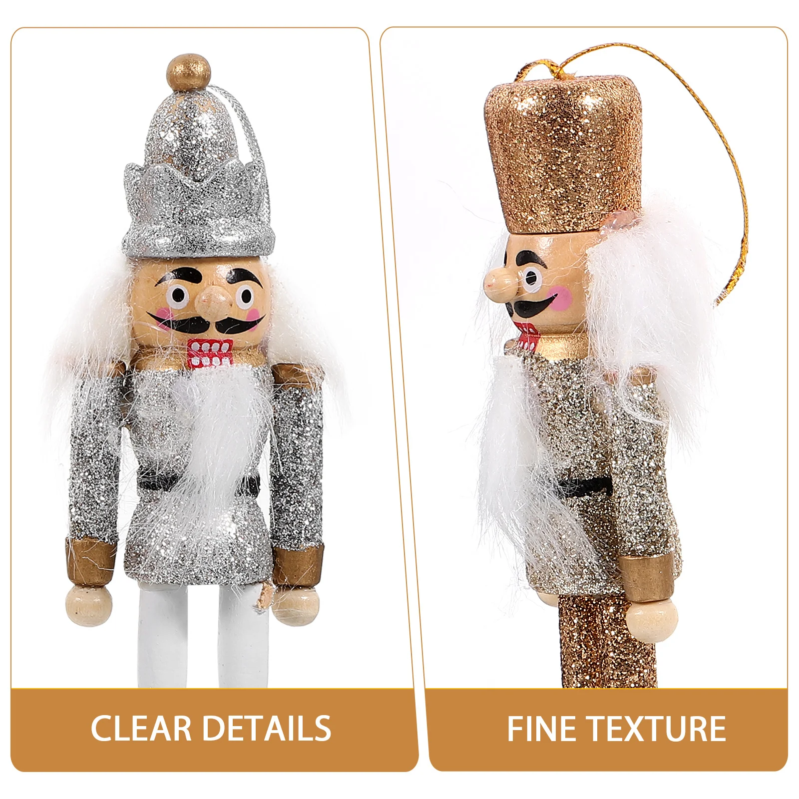 

6Pcs Christmas Nutcracker Hanging Decorations Wooden Nutcracker Puppets Xmas Gift Holiday Table Ornament Home Decor