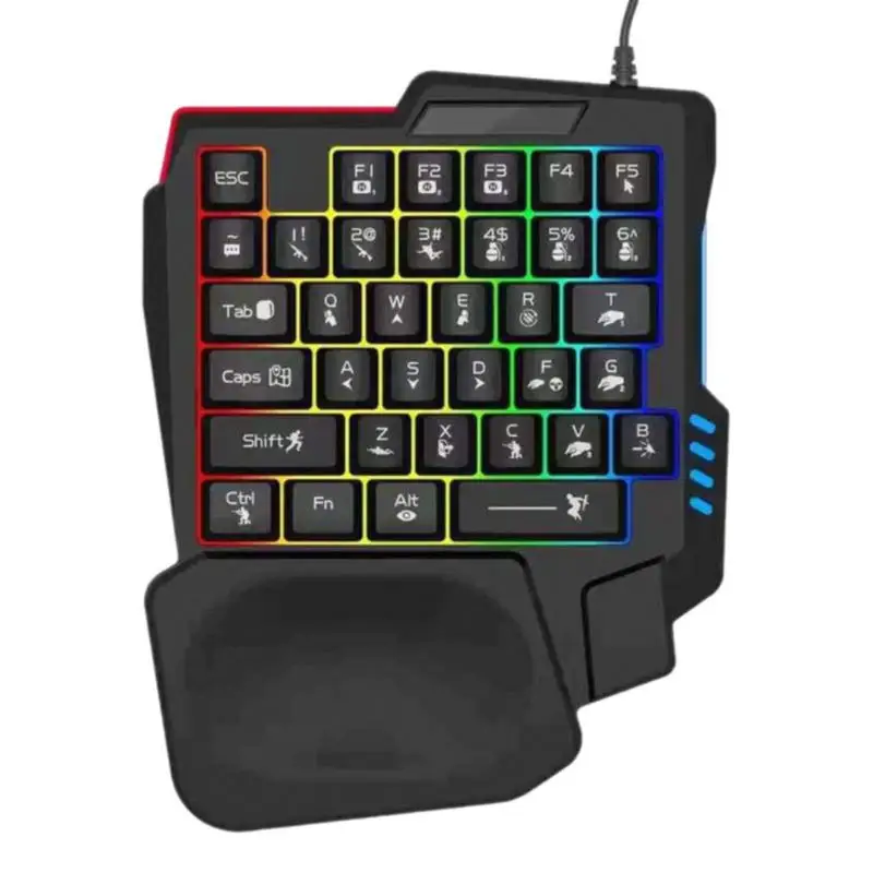 35 key Gaming Keyboard Single Hand Usb Wired One Handedly RGB Backlight Mini Keyboard for Gamer Laptop Desktop PC