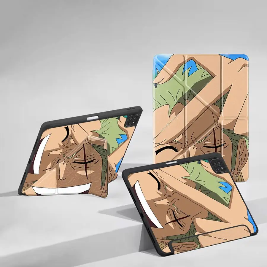 One Piece Zoro Luffy Holder Cover Tablet Case For iPad Mini 6 7 Pro 2025 Pro 11 10 9 8 7 th 12.9inch Air 4 5 M3 M2 M4 11inch