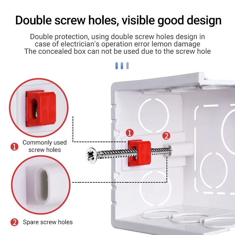 Picture 6: Wall Socket Mounting Box  86*146*50mm Recessed Junction Box Electrical Adjustable Box Plastic Concealed White Red Blue 86*86*50m