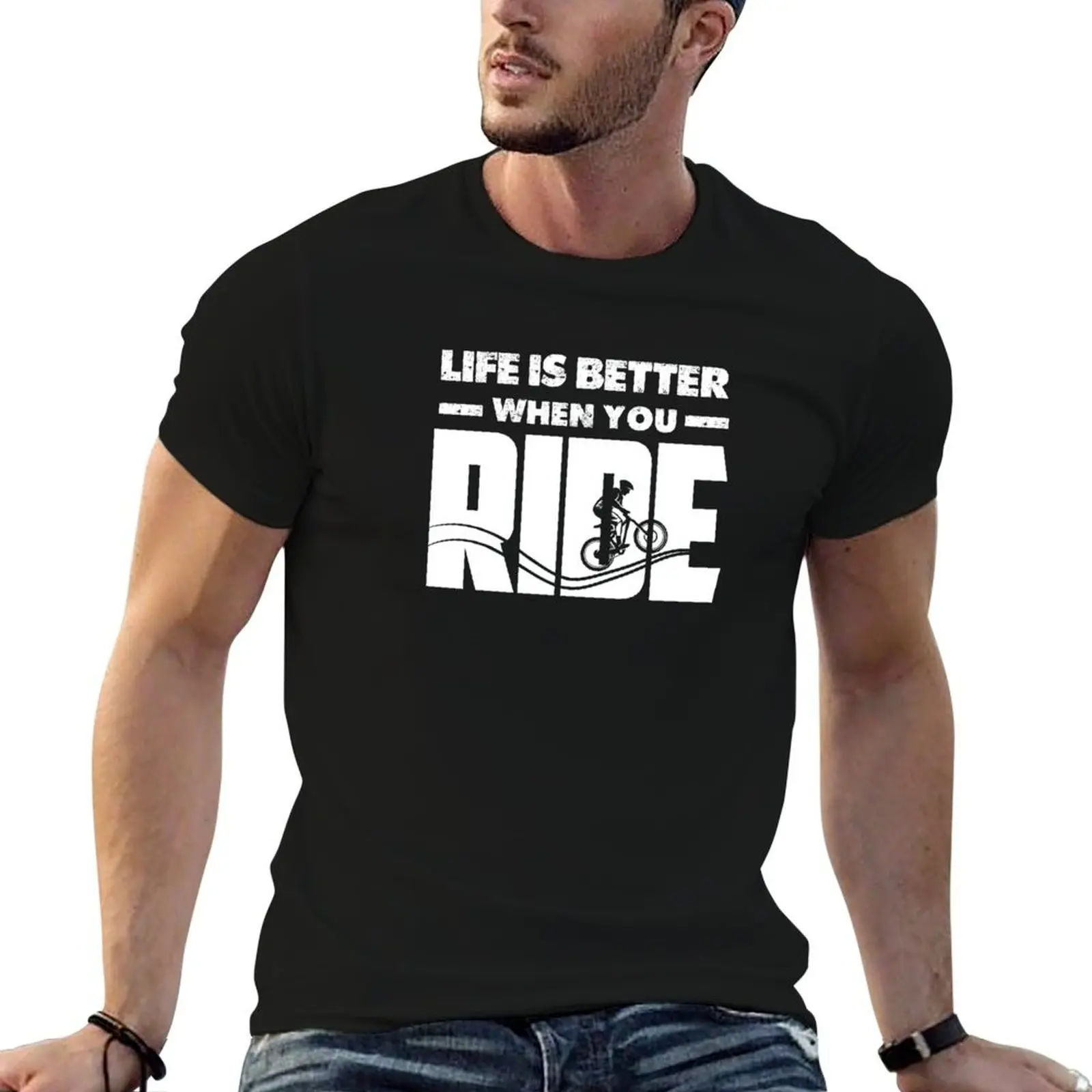 Pump Track Life Is Better Mountainbike BMX Loop T-Shirt Large Size Breathable Tee