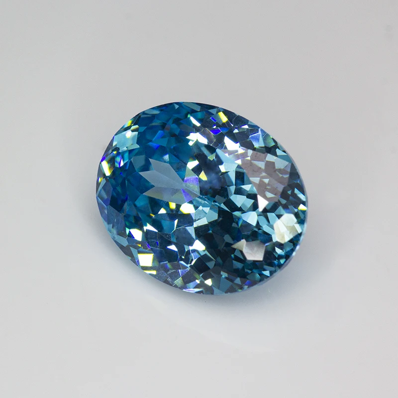 New Aquamarine Oval 100 Faceted Cut Cubic Zirconia Lab Zircon CZ 4K Cutting 5A+ Quality for Jewelry Making