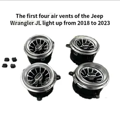 256 Colours LED Air Vent For Jeep Wrangler JK 2013-2018 JL 2018-2023 Car A/C Air Outlet Turbine Nozzle Decorative Lamp Accessory