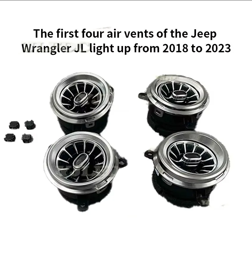 256 Colours LED Air Vent For Jeep Wrangler JK 2013-2018 JL 2018-2023 Car A/C Air Outlet Turbine Nozzle Decorative Lamp Accessory