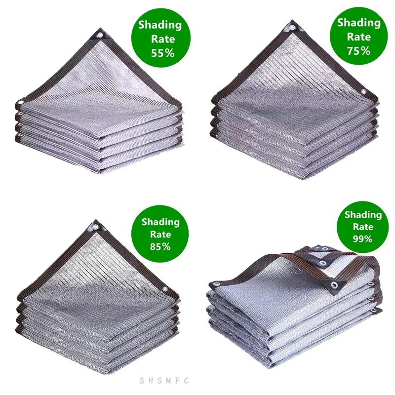 55％ 75％ 85％ 99％ Anti-UV HDPE Aluminum Foil Sun Shading Net Garden Greenhouse Balcony Automobile Sun Shade Cooling Sun Net