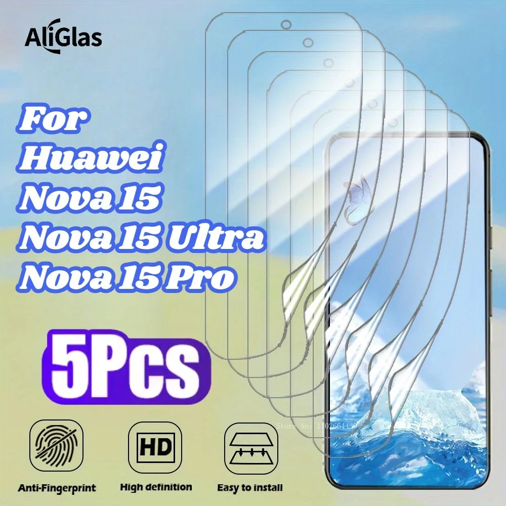 

5 шт. для Huawei Nova 15 Series, мягкая гидрогелевая пленка из ТПУ для Huawei Nova 15 Pro, защитная пленка для экрана, HD прозрачная, для Huawei Nova 15 Ultra