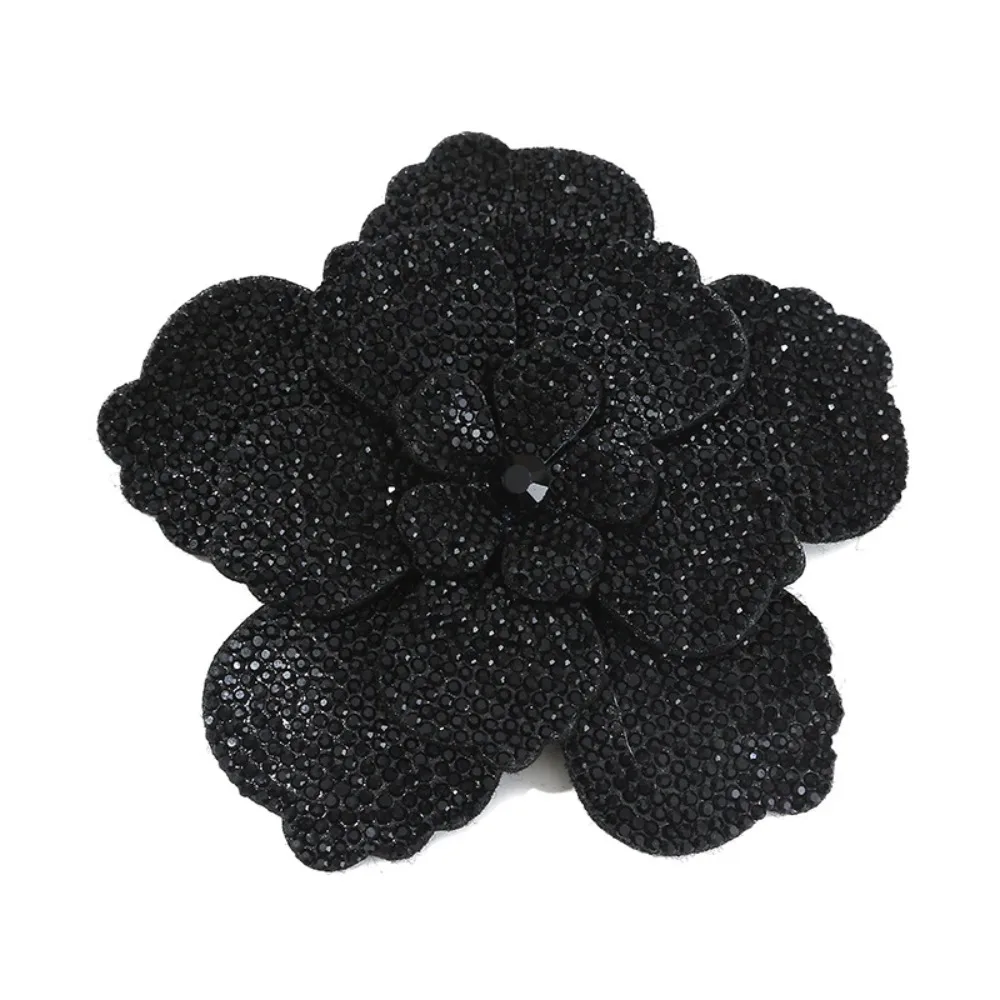 Three-dimensional Camellia Rhinestone Flower Patches