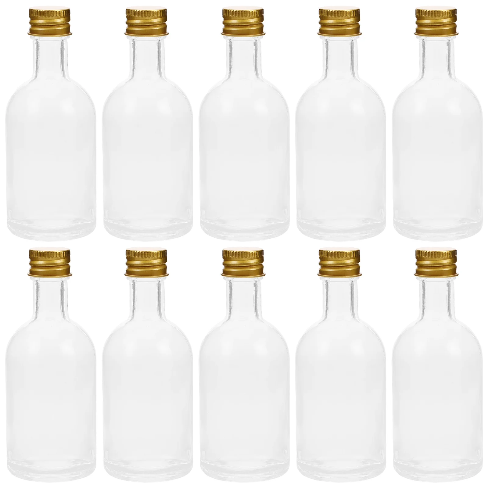 

10Pcs Small Glass Bottles with Lids 50Ml Clear Transparent Portable Liquid Storage Vials for Travel Medicines Multipurpose