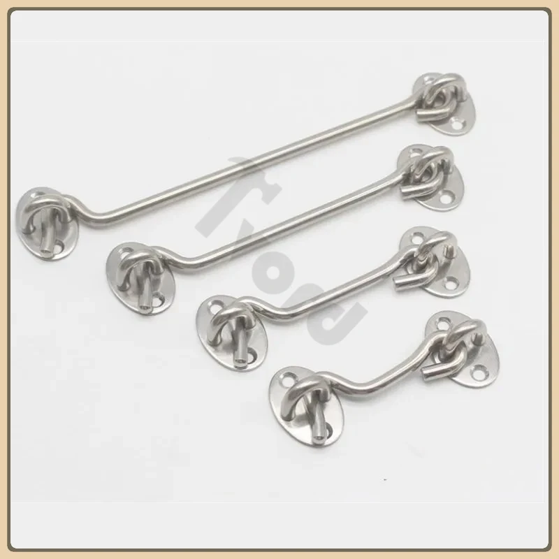 3/4 Inch Crescent Window Lock with Safety Switch Cabin Hook Door Latch Lock Catch Holder with Install Screws