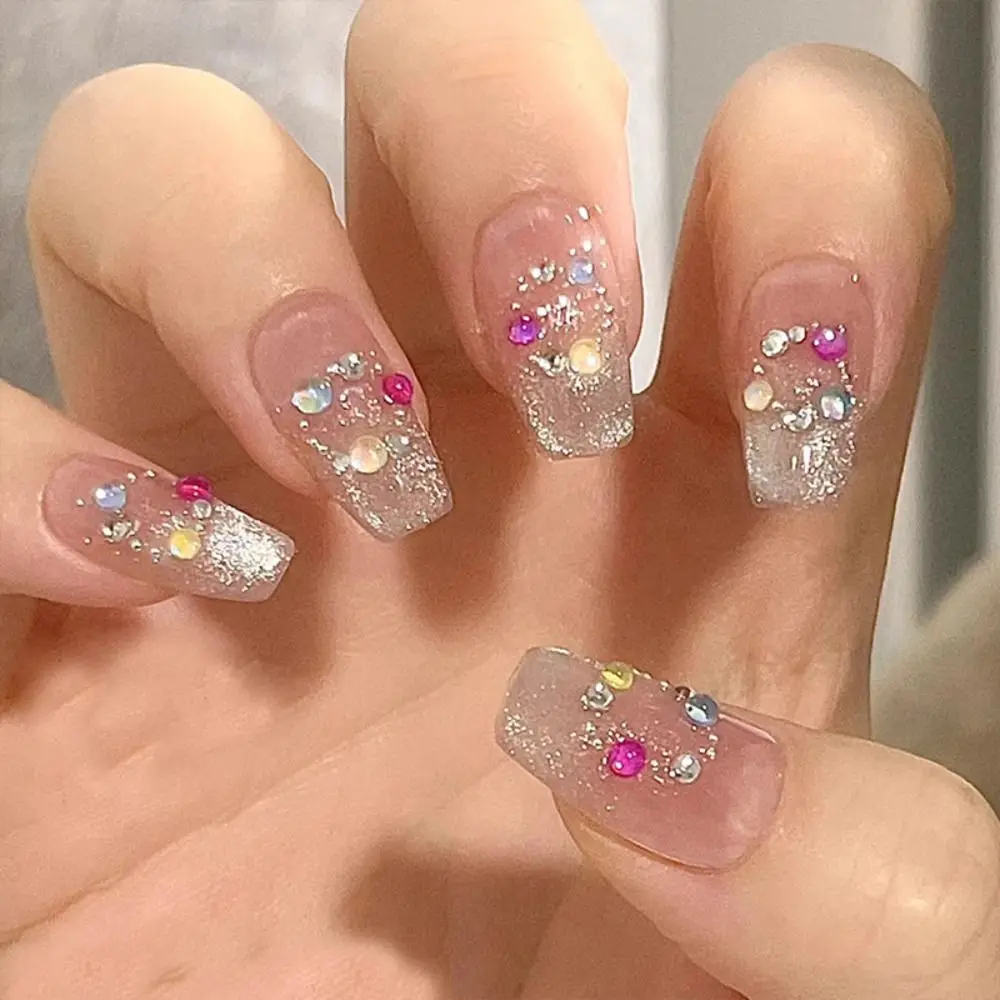 

1 Box Rainbow Mermaid Tears Nail Art Charms Half Spherical Glass Summer Aurora Macaron Bubble Beads DIY Aurora Nail Decorations
