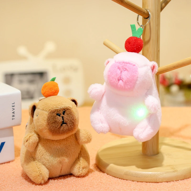 Cartoon Capybara Music Model With Sound Accessories Plush Capybara Doll Keychain Toy