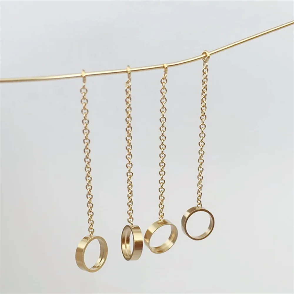 1 Piece Cable Chain Extender with 4mm or 6mm Bezel Drop in 14K Gold Filled for Jewelry Making