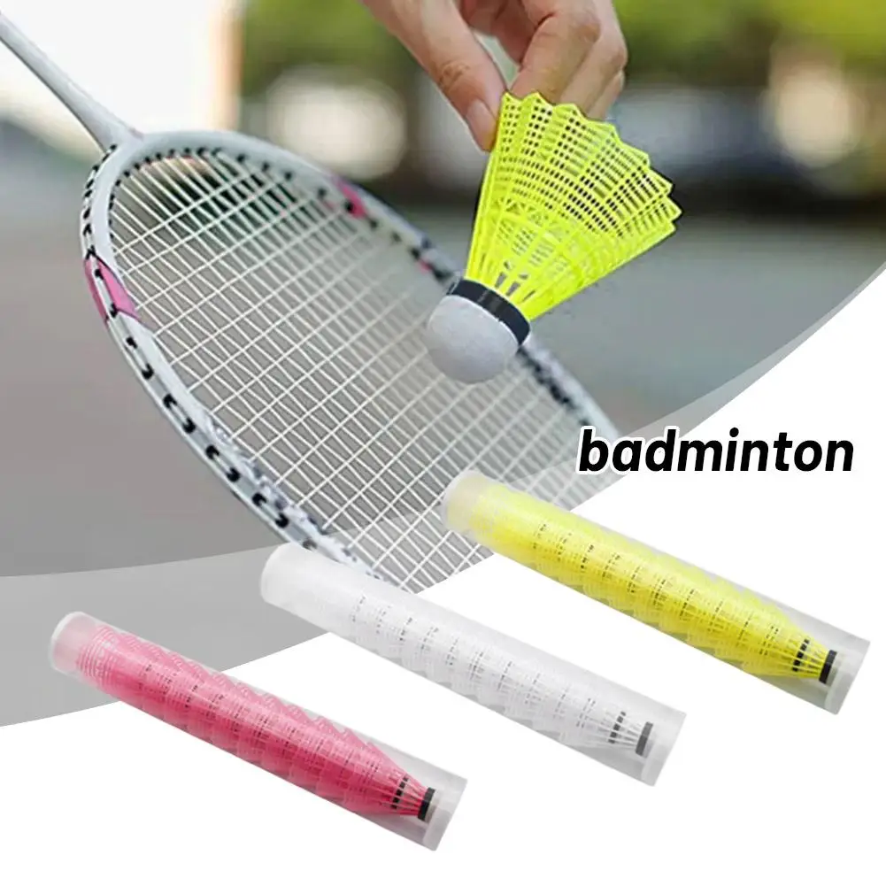 Kok Badminton plastik ringan untuk latihan, kok Badminton portabel bola latihan hiburan anak-anak V7U2