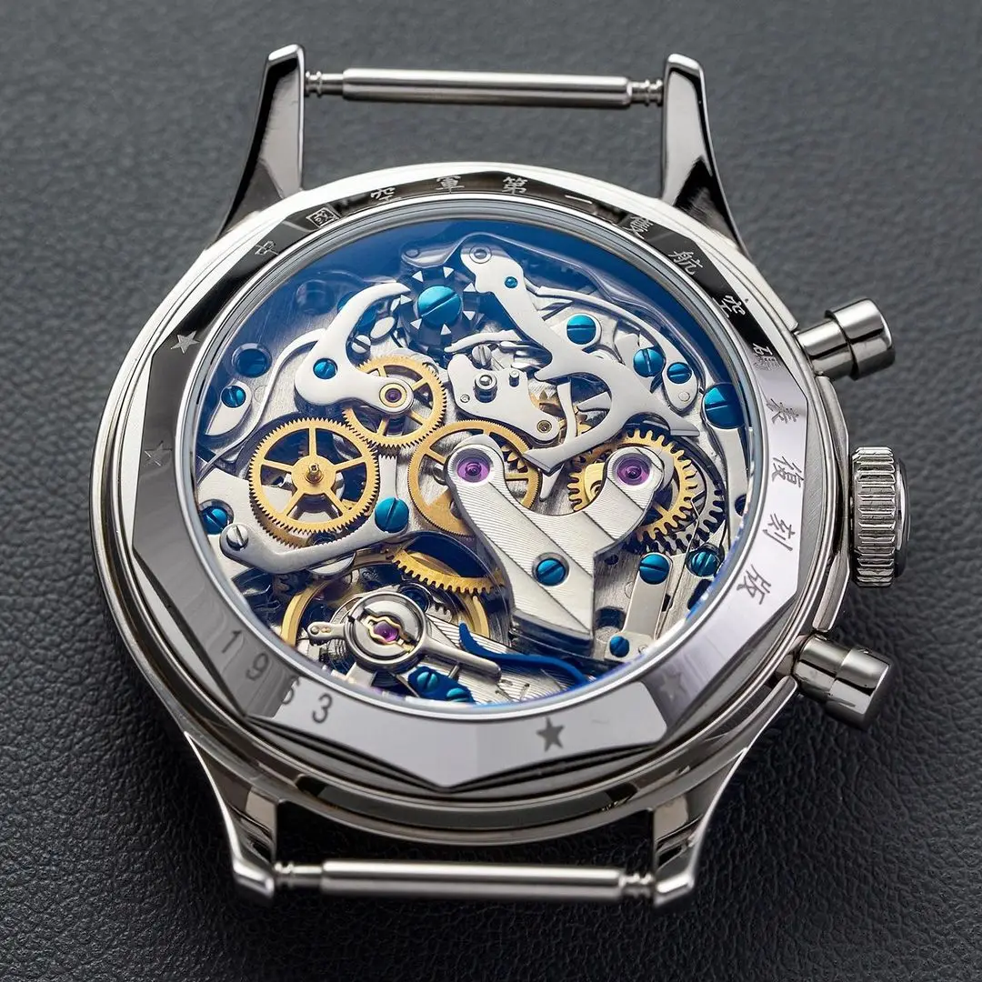 SEAKOSS 38 مللي متر 40 مللي متر للرجال 1963 كرونوغراف FKM سيليكون ساعة ميكانيكية الطيار النورس ST1901 حركة سلاح الجو الطيران الياقوت #2