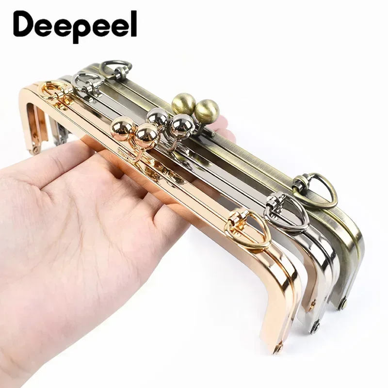 1/2/5Pcs Deepeel 20/25cm Metal Bag Handles Square Smooth Purse Frame Kiss Clasp DIY Sewing Brackets Screw Wallet Accessories