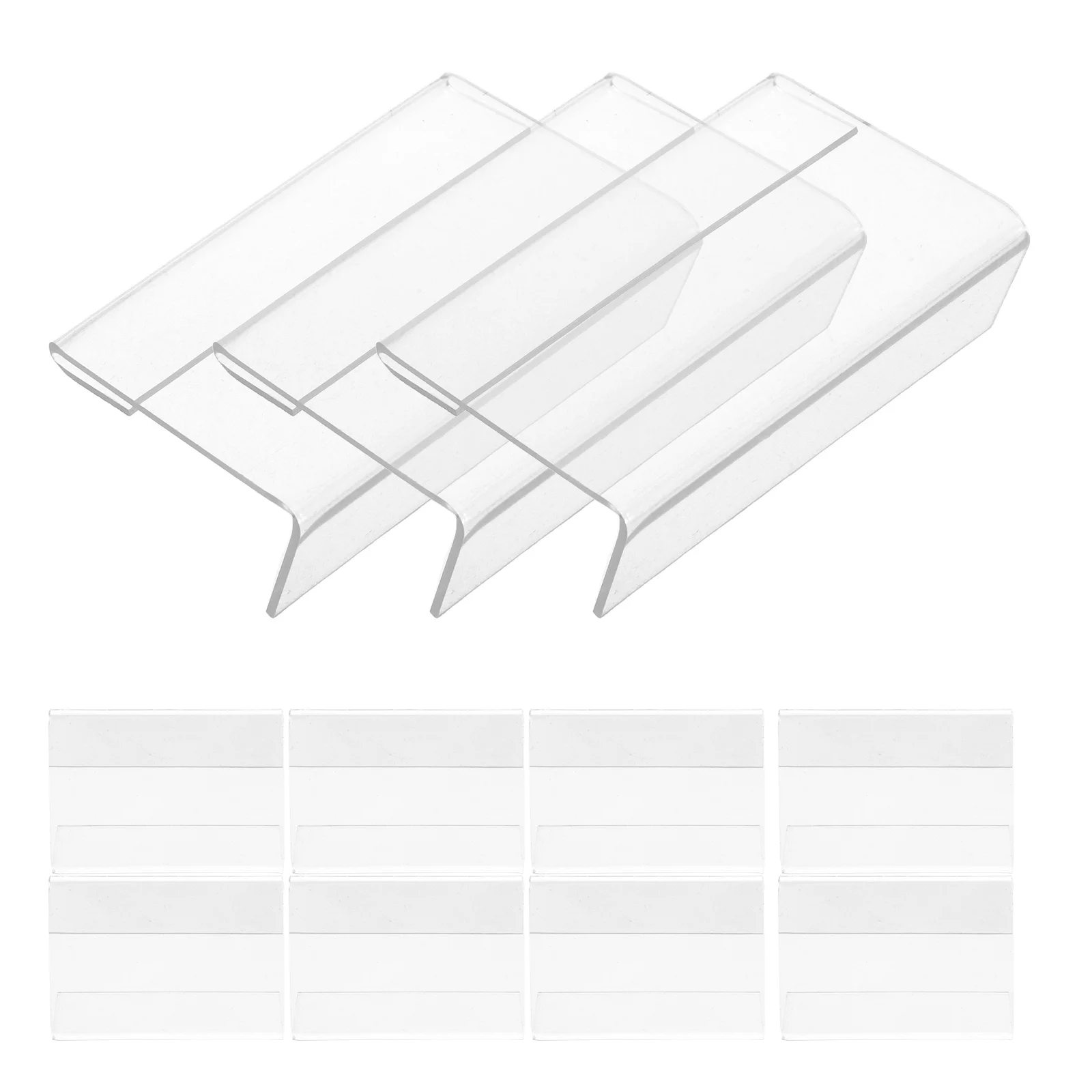 

20Pcs Acrylic L Shape Slanted Sign Holders Display Stand Desktop Clear Photo Menu Paper Card Holders for Supermarket Shop