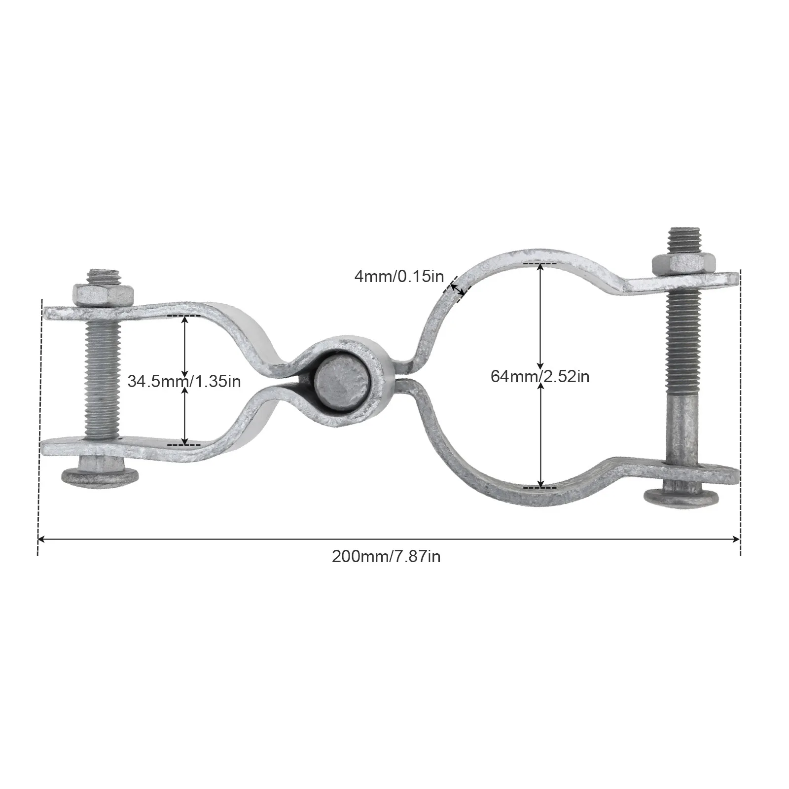 2pcs 1-3/8 x 2-3/8 Chain Link Fence Heavy Duty Gate Post Hinge Door Hinges with 1-3/8 Female Hinges, 2-3/8  Male Hinges