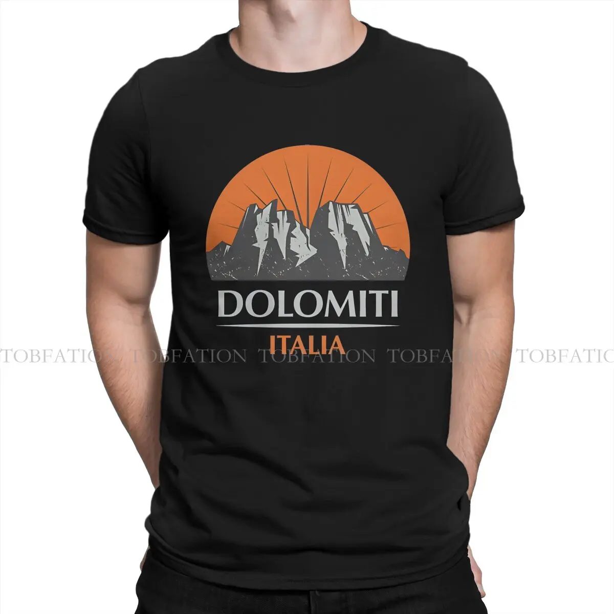 Dolomites Mountains Dolomiti Round Collar TShirt Hiking Pure Cotton Basic T Shirt Man's Clothes Individuality Fluffy Big Sale