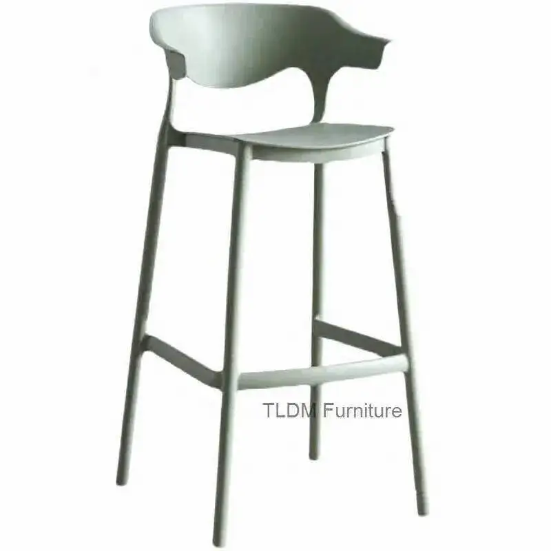 

Штабелируемые креативные скандинавские барные кафе, современный дом, минималистичные высокие табуреты, пластиковая мебель, дизайнерские барные стулья, спинка, барные стулья