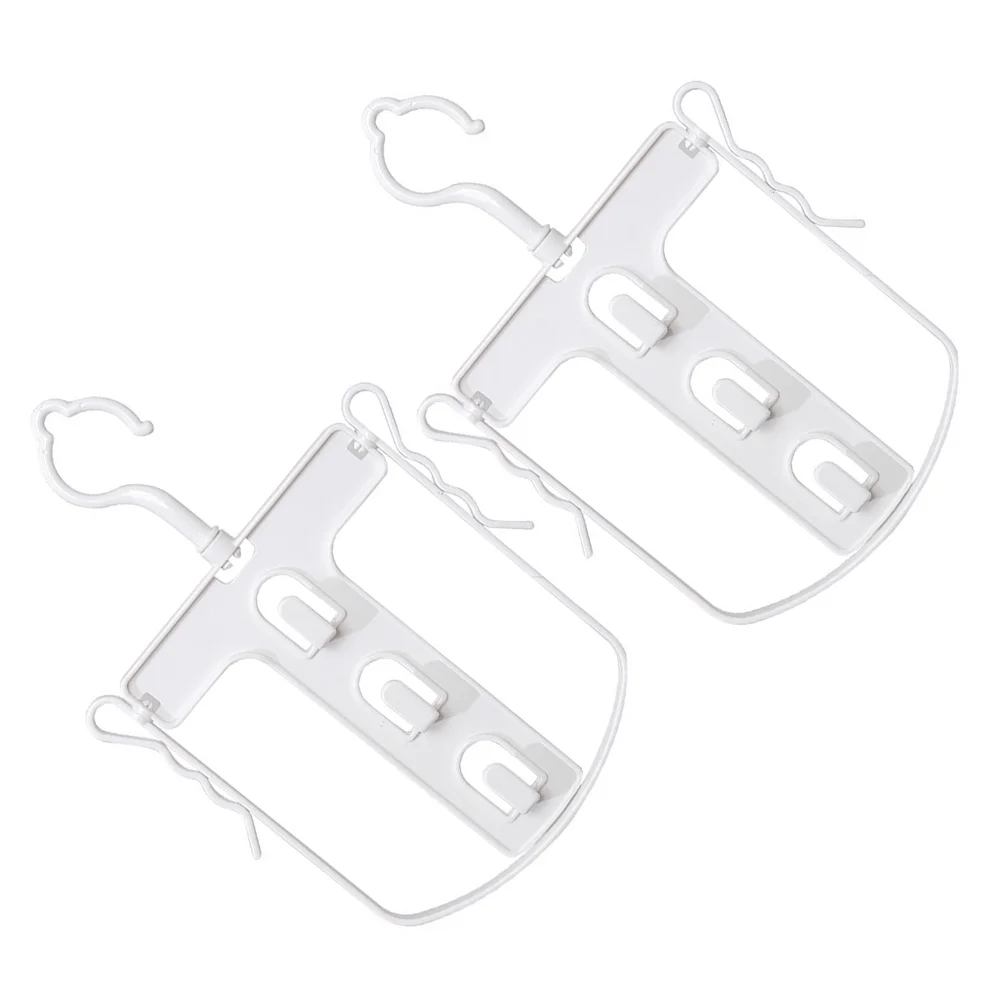 

2pcs Drying Hoodie Drying Rack Clips White Abs Windproof Foldable Storage Rotatable Plastic Household Clothes Rack