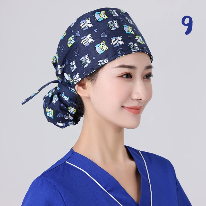 Unisex Adjustable Tie Back Scrub Hat, Beauty Salon Cap