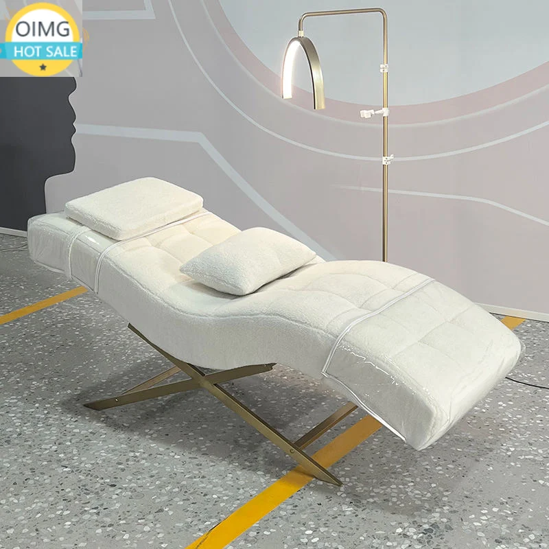 Arc Shape Luxury Eyelash Extension Bed Salon Chair for Beauty Eyelash Massage Bed