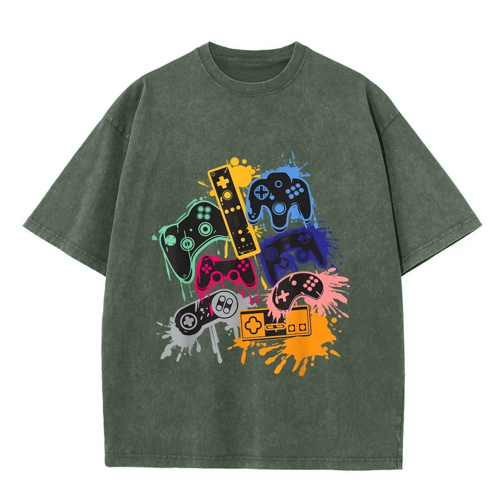 Control All The Things Video Game Controller T-Shirt Small Duck Summer Tops Harajuku Text Casual Tee Layering Graphic T Shirt