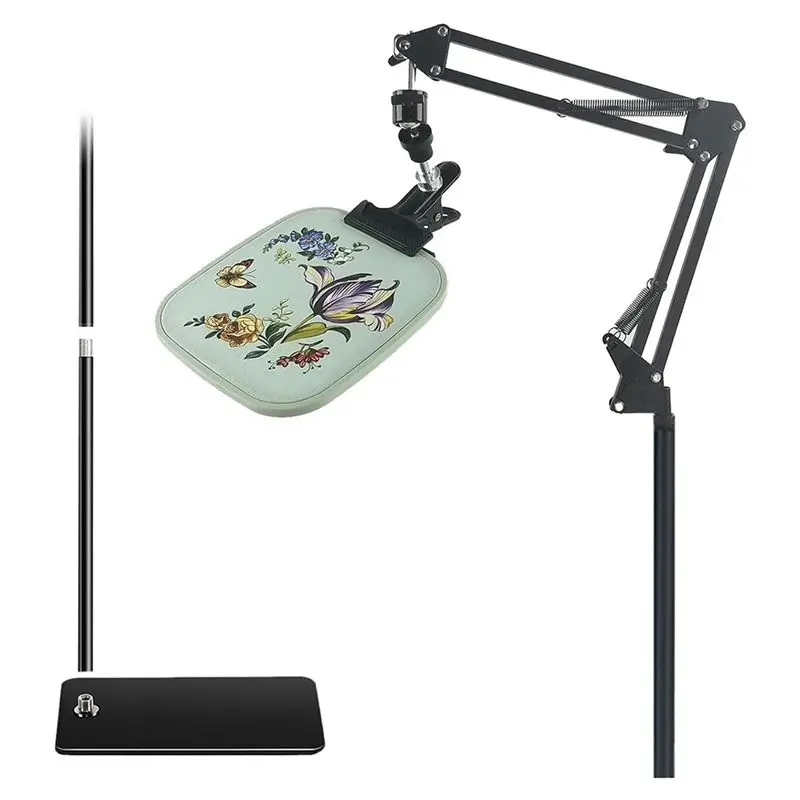 

AF89-Embroidery Hoop Holder Lap Stand- Cross Stitch Holder Stand Metal Embroidery Holder Stand Adjust For Embroidery Hoops