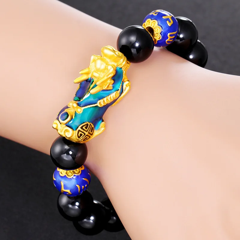Fortune-Attracting Pixiu Agate Bracelet For Women 24K Gold AU999 | Pixiu guards wealth, accompanied by good fortune