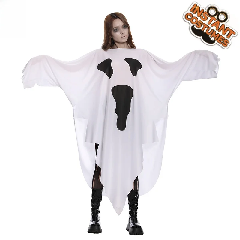 Weiße Geisterrobe für Erwachsene und Damen, Halloween-Horror-Geisterkostüm, Cosplay-Kostüm, geeignet für Maskerade-Partys