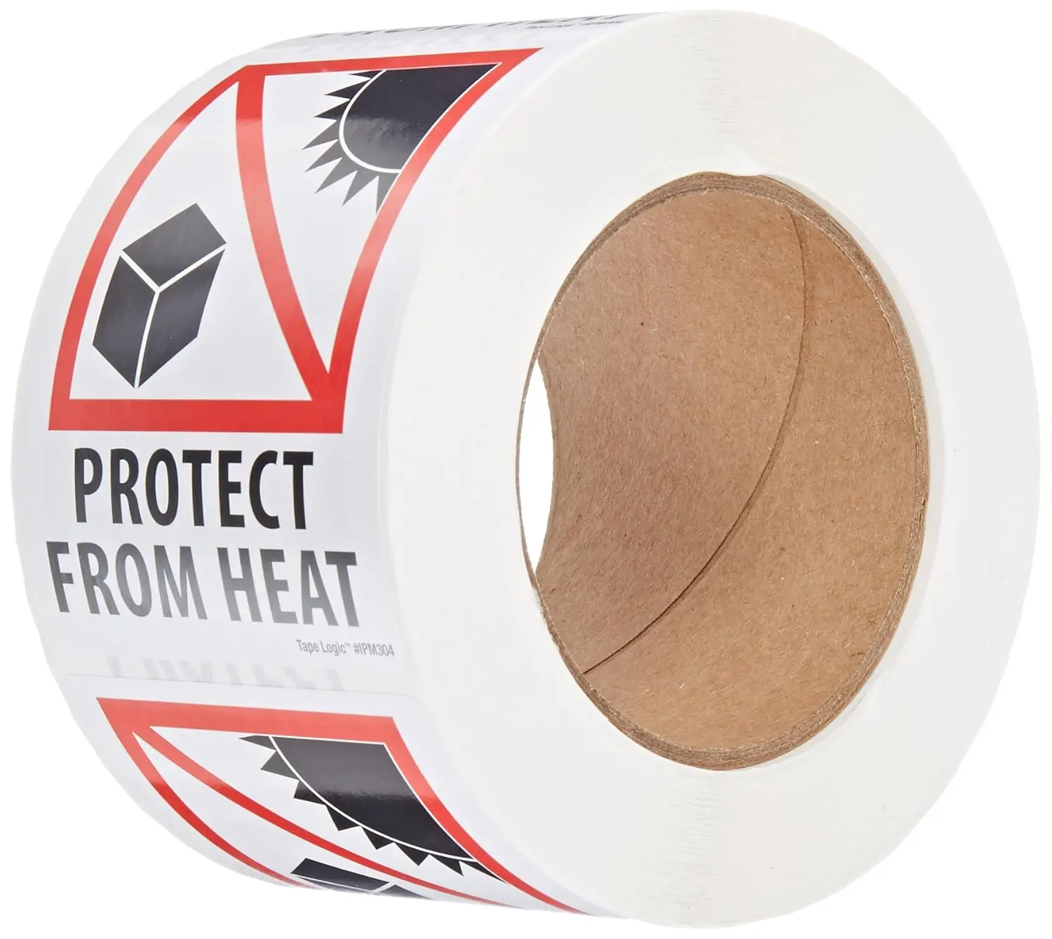 

3" x 4", " tect from Heat" Red/White/Black Warning Sticker, for Shipping, ling, Packing, and Moving (1 Roll of 500 La