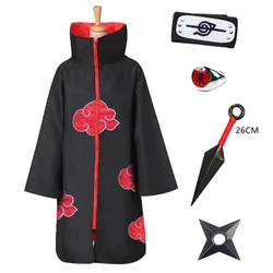 Akatsuki Costume Itachi Ninja Robe Halloween Costumes for Women Xiao Cosplay Anime Accessory Ring Cloud Coat Cape Haori Man