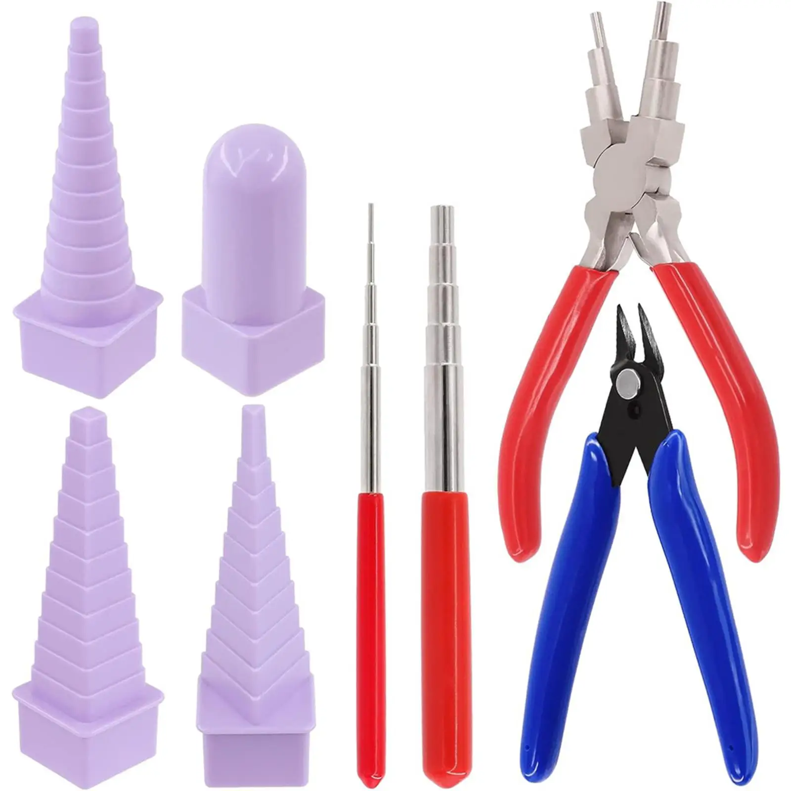 

8Pcs Wire Looping Tool Set Bail Making Pliers Wire Looping Mandrel Wrapping Portable for Jewelry Wire Wrapping Bending Crafting