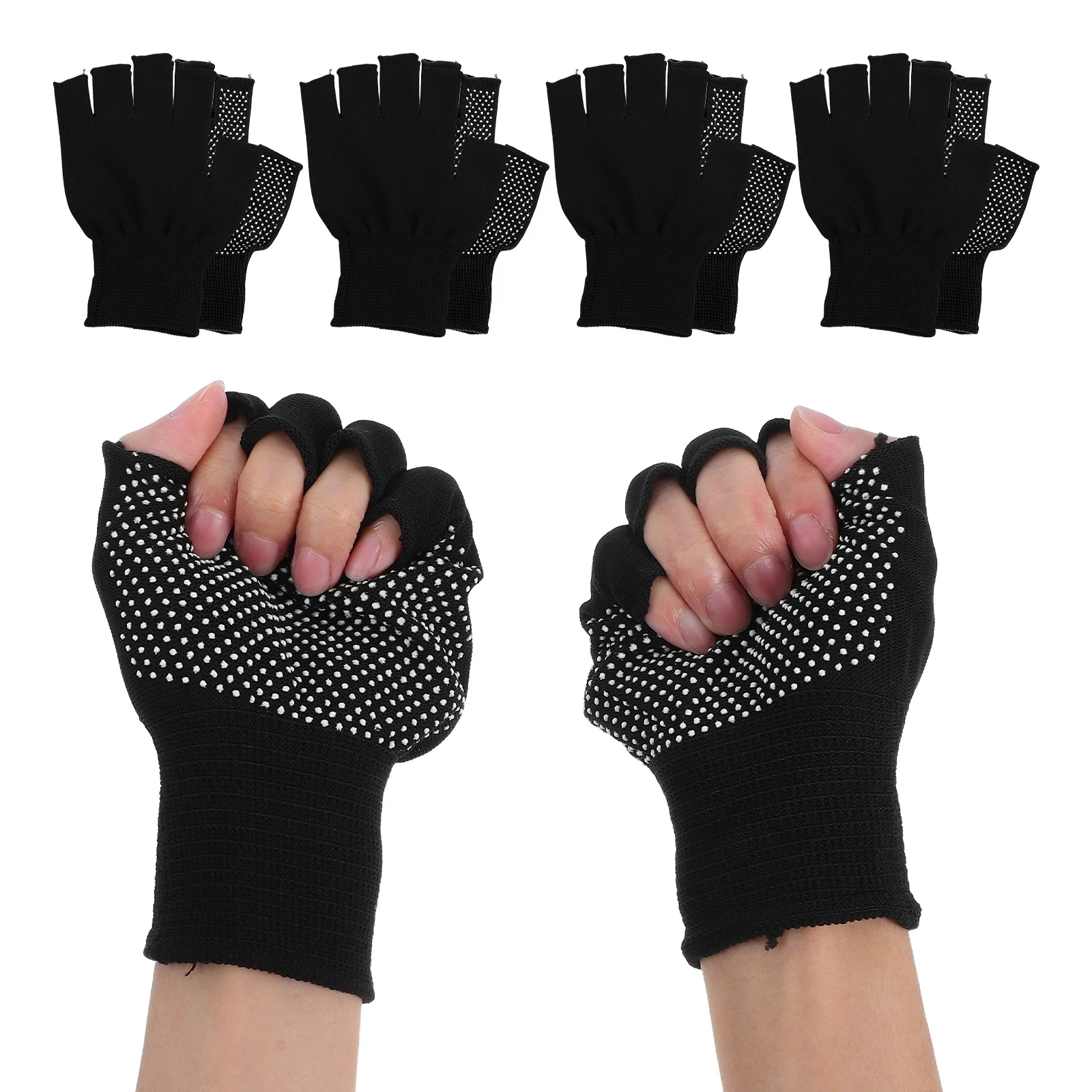 

5Pairs Fingerless Work Gloves Non-Slip Breathable Warm Winter Gloves for Men Women Driving Cycling Hiking Cold Weather
