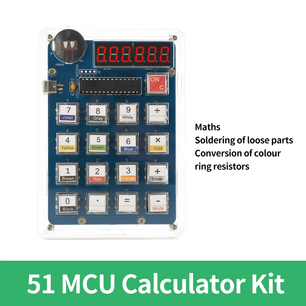 LED Display DIY Calculator Making Electronic Kit 6-bit MCU Soldering Training Experiment Practice Calculator Solder DIY Kits