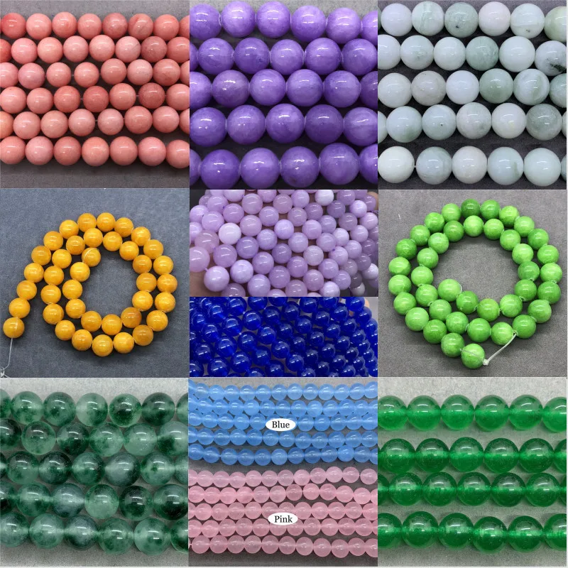 Wholesale Spacer Beads for Bracelet Making Nature Chalcedony beads Round Bead Jewelry Handmade 6/8/10mm