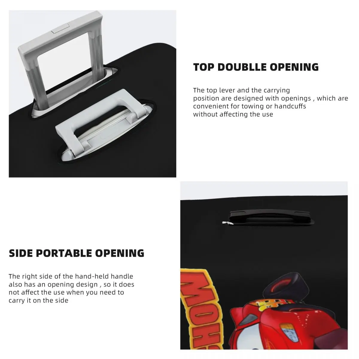 Capa elástica para mala de viagem personalizada relâmpago McQueen KA-GHOW para 18-32 polegadas