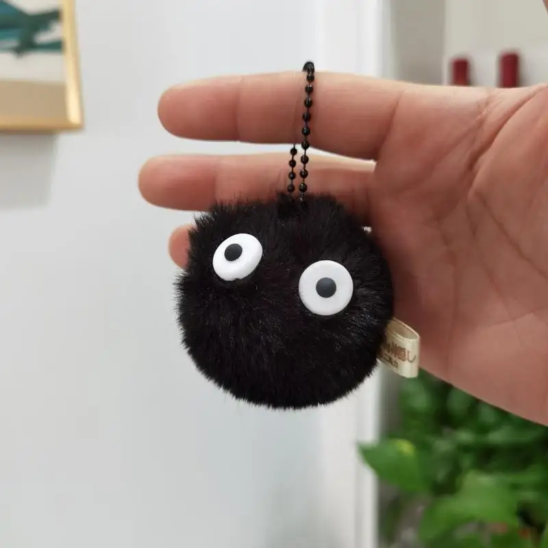10-100Pcs Plush Small Briquette Pendant Accessory Keyrings fit Bag Charms Purse Accessory for Miyazaki Hayao Comic Fans