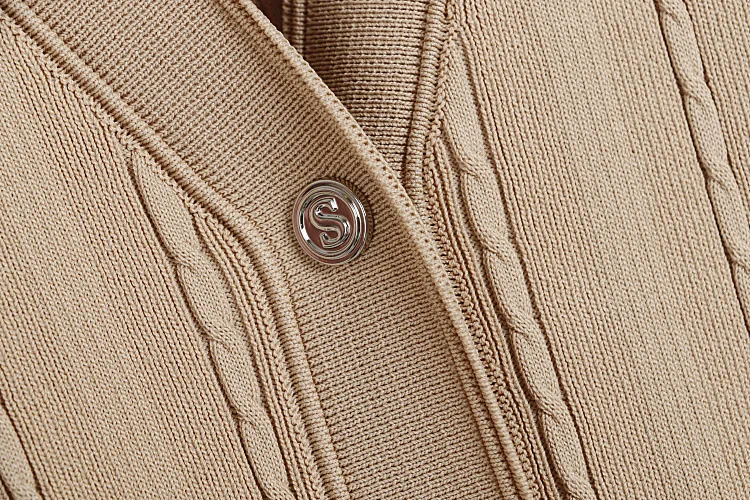 Vestido maxi de malha com nervuras feminino com decote em v botão contraste punhos manga longa em camadas plissado vestidos elegantes 2026 outono/inverno vestido