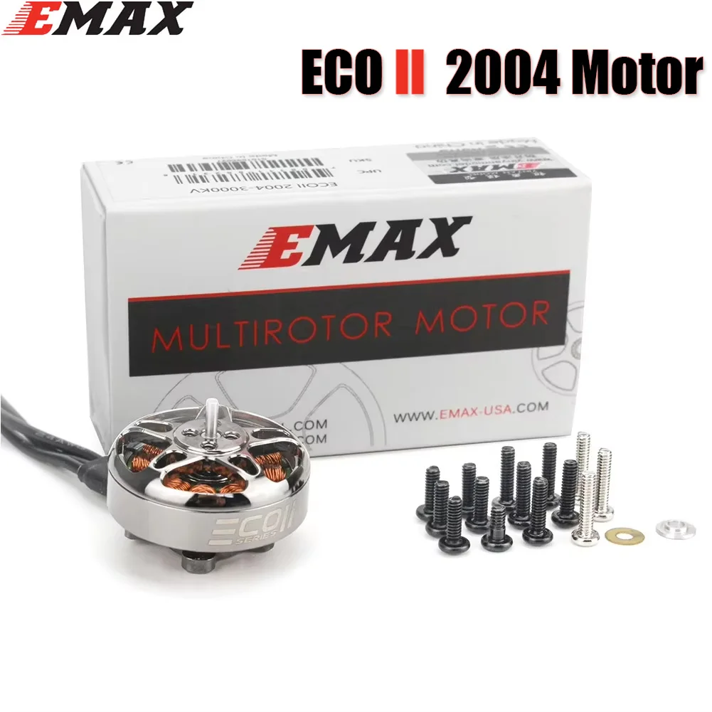 Emax ECO II Series 2004 1600KV 2000KV 2400KV 3000KV Brushless Motor 4S-6S Lipo Battery for RC FPV Racing Drone