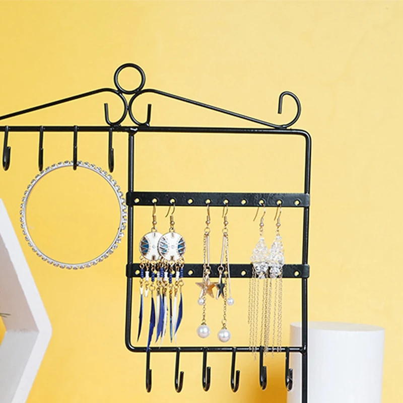 Curtain-Type Jewelry Display Rack Girls' Dressing Table Decorations Earring Jewelry Storage Rack Jewelry Rack Easy Install