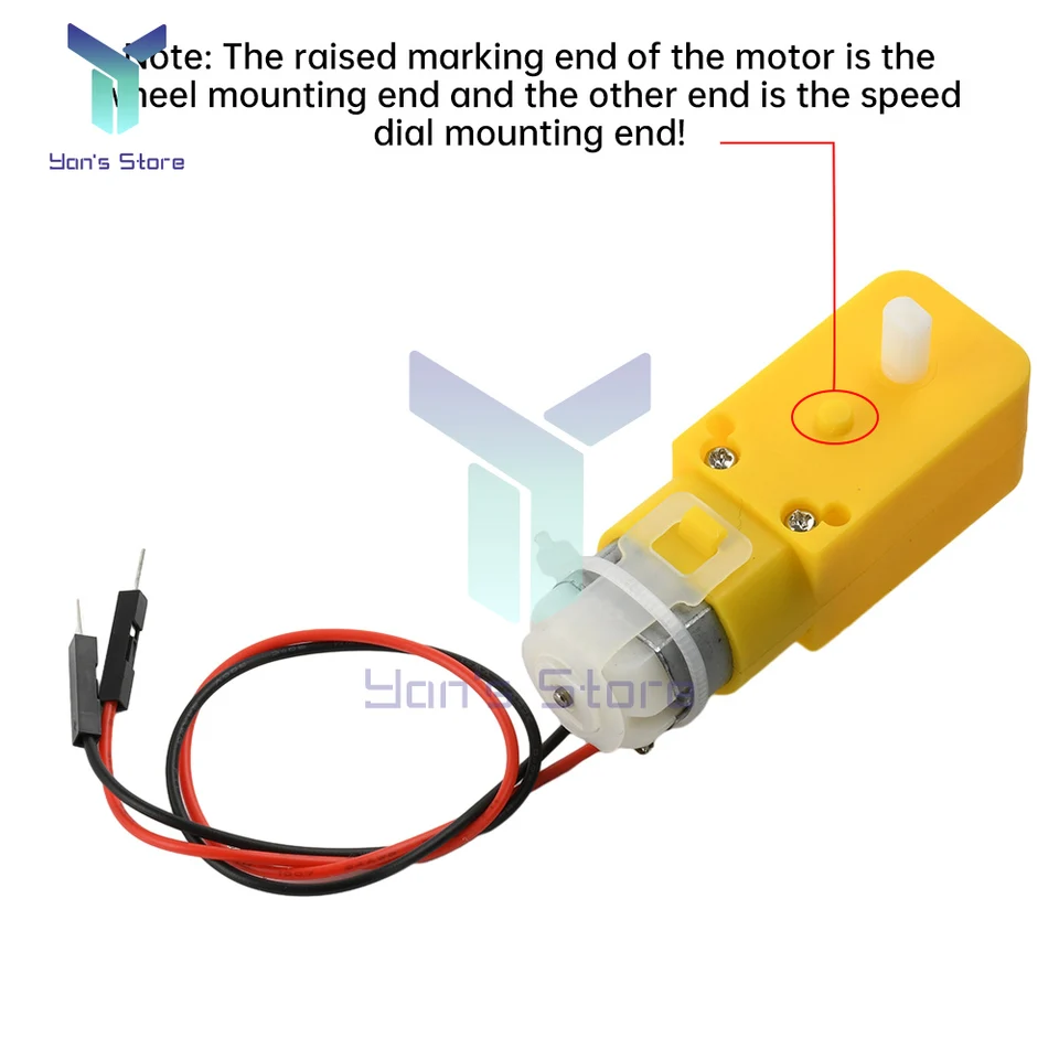 VIDOO Moteur TT Réducteur DC 3V-6V 1:120 Pour Arduino Robot Voiture DIY