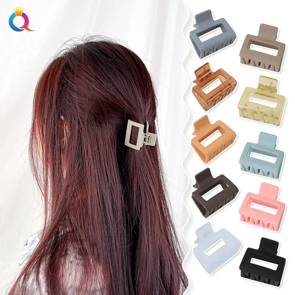 Klip rambut warna Solid Mini Fashion pegangan wanita klip belakang kepala persegi aksesoris rambut hadiah pesta liburan aksesori rambut perempuan klip rambut