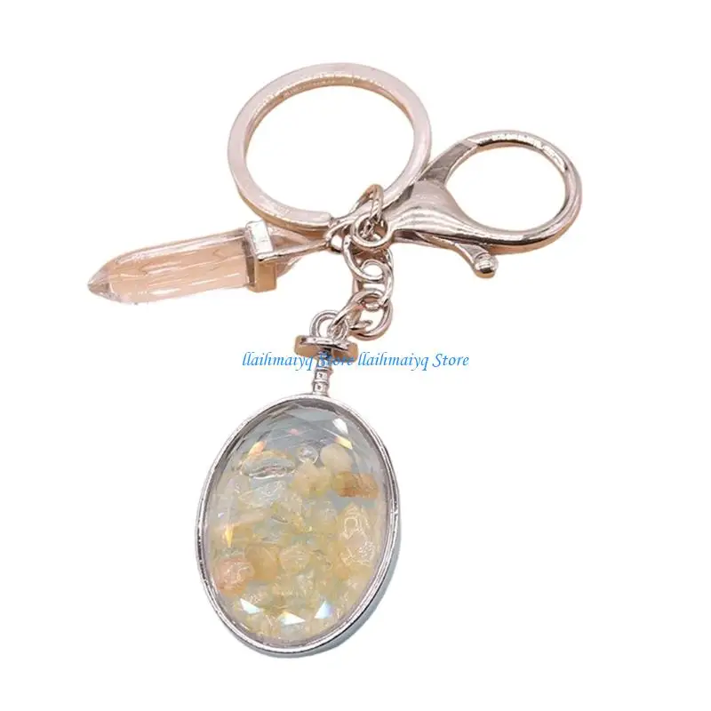 573B Multiple Designs Natural Stone Keychain With Photo Frame For Practical Use
