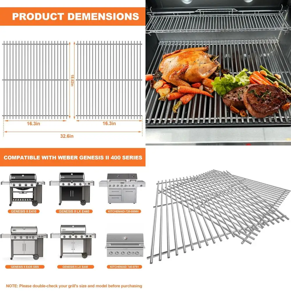 

Решетки из нержавеющей стали 304 для Genesis II 400 Series и E-410/S-410, LX E-410/LX E-440, E435/S 435, SE-410, LX 440/LX S-440