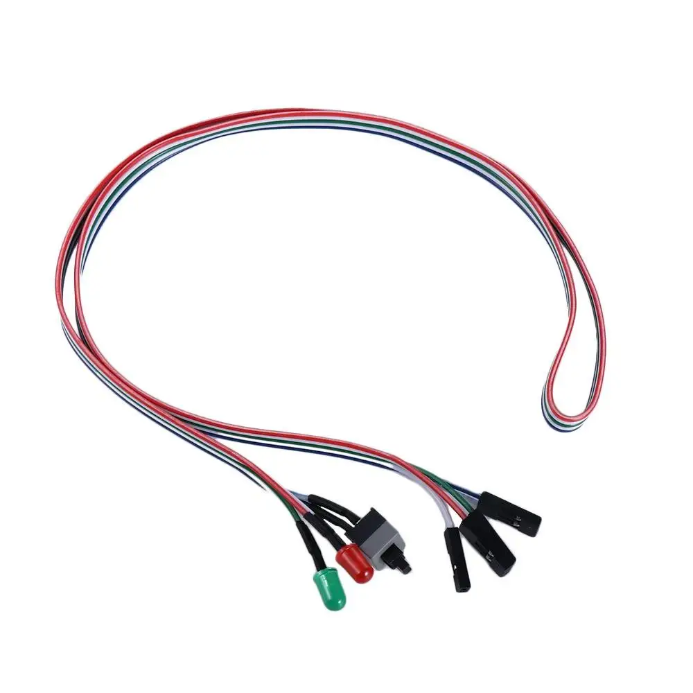 ATX PC Computer Original On Off Reset PC Power Reset Switch with LED Light Push Button Switch Motherboard Power Cable