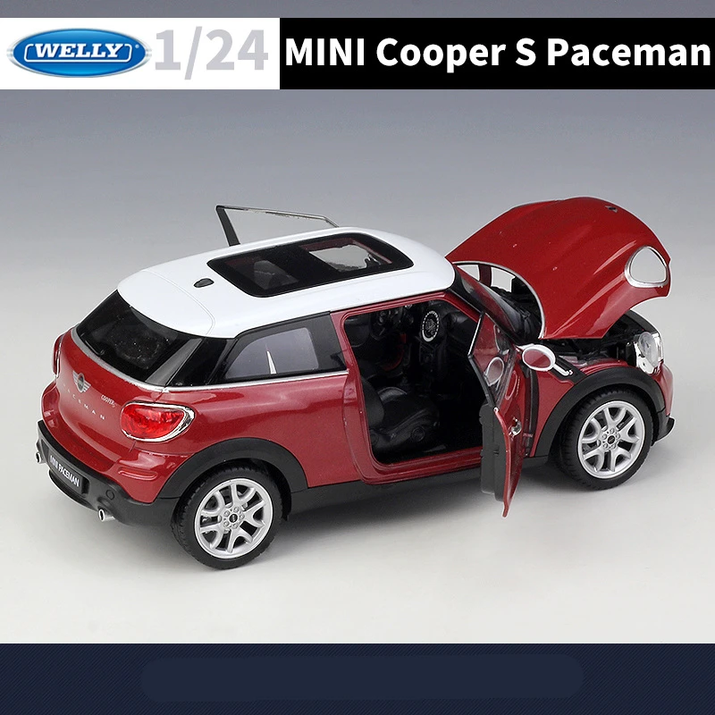 WELLY 1:24 BMW Mini Cooper S Paceman Alloy Car Model Diecasts Metal Toy Vehicle Car Model Simulation Collection Childrens Gifts