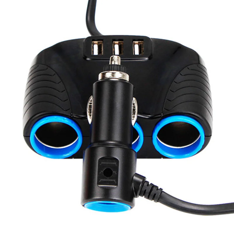 High Quality 3 Way Auto Sockets Car Cigarette Lighter Adapter Lighter Splitter Lighter 5V 3.1A Output Power 3 USB Charger 120W